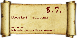 Bocskai Tacitusz névjegykártya